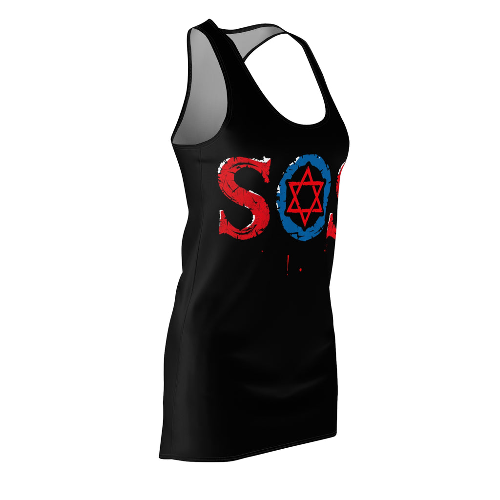 red blue  dress SOS