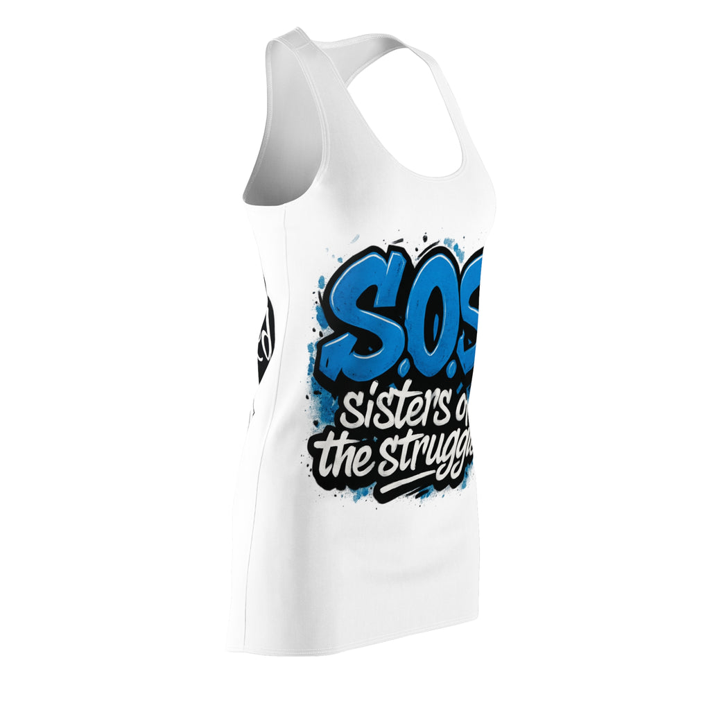 Sisters of the Struggle Racerback Dress — "SOS" Graphic Feminist Statement Dress