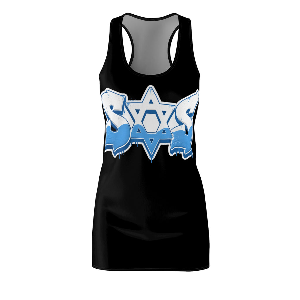 Light blue white dress SOS