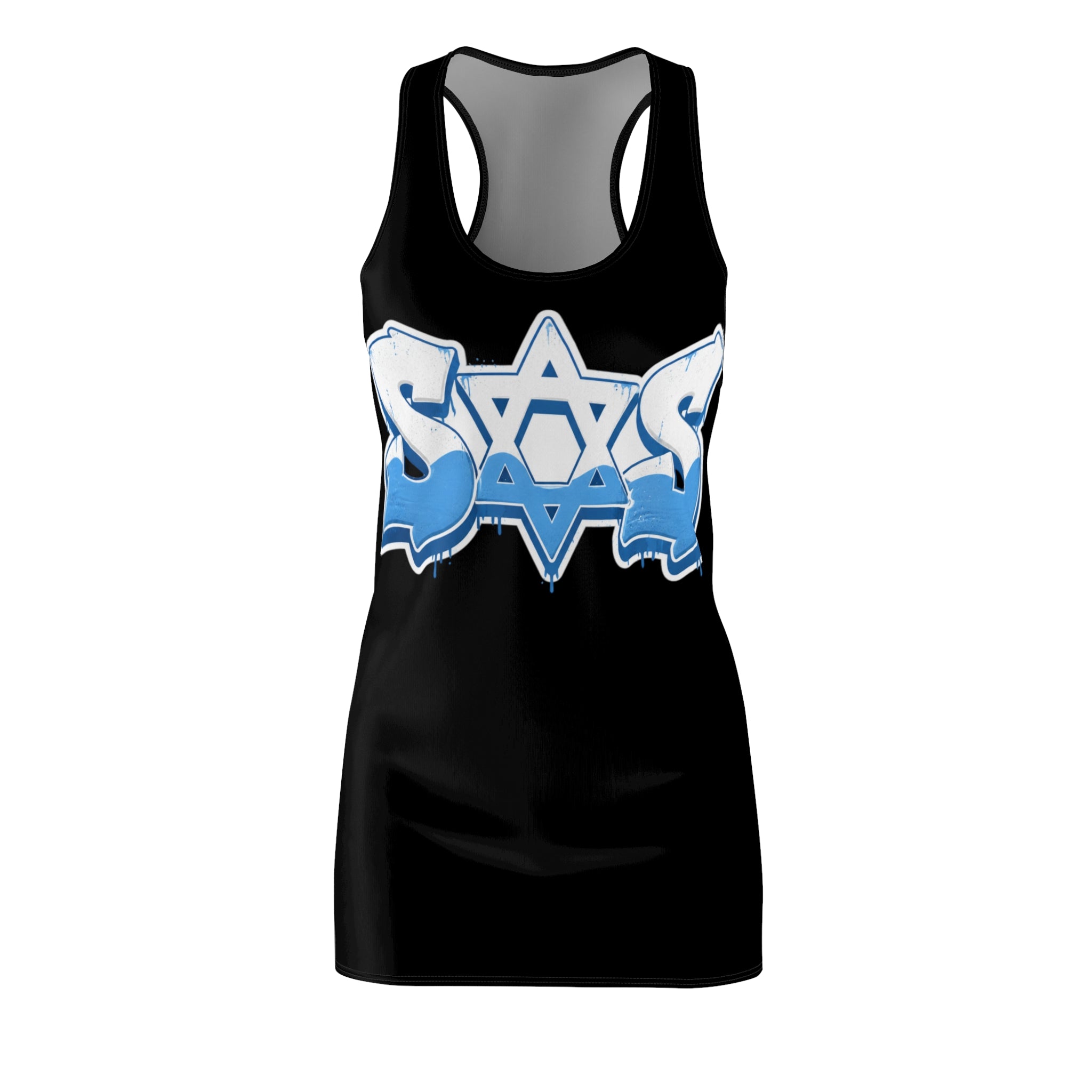 Light blue white dress SOS
