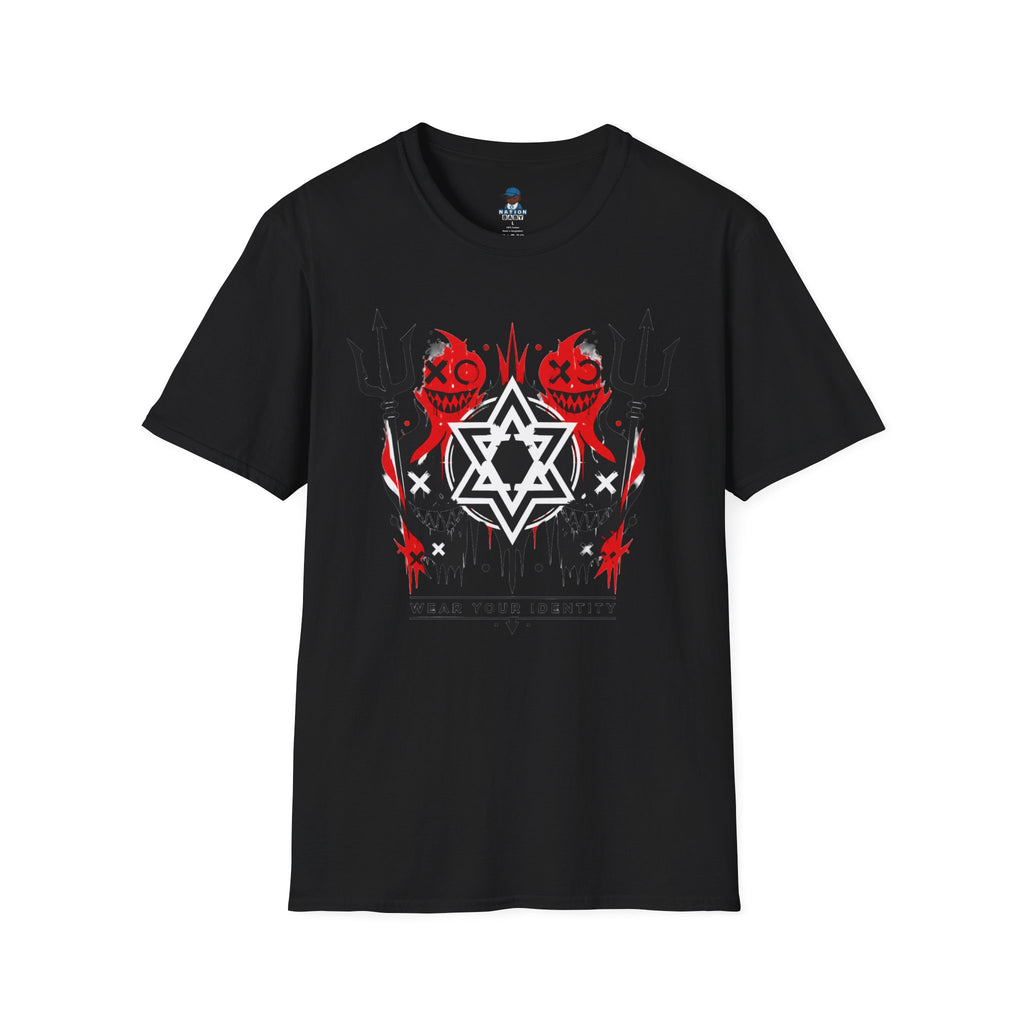 WEAR YOUR IDENTITY red black faces