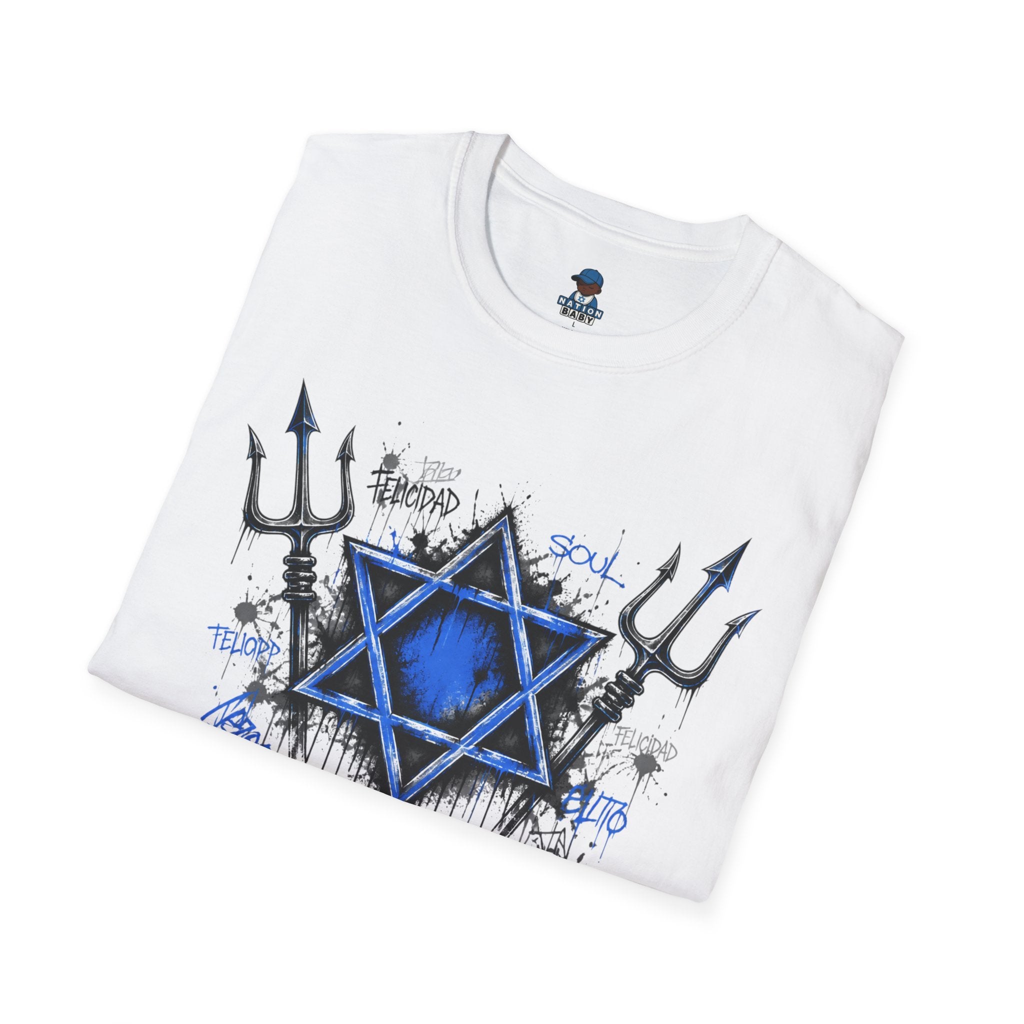 WEAR YOUR IDENTITY  blue writing