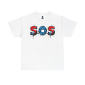 Black red blue SOS
