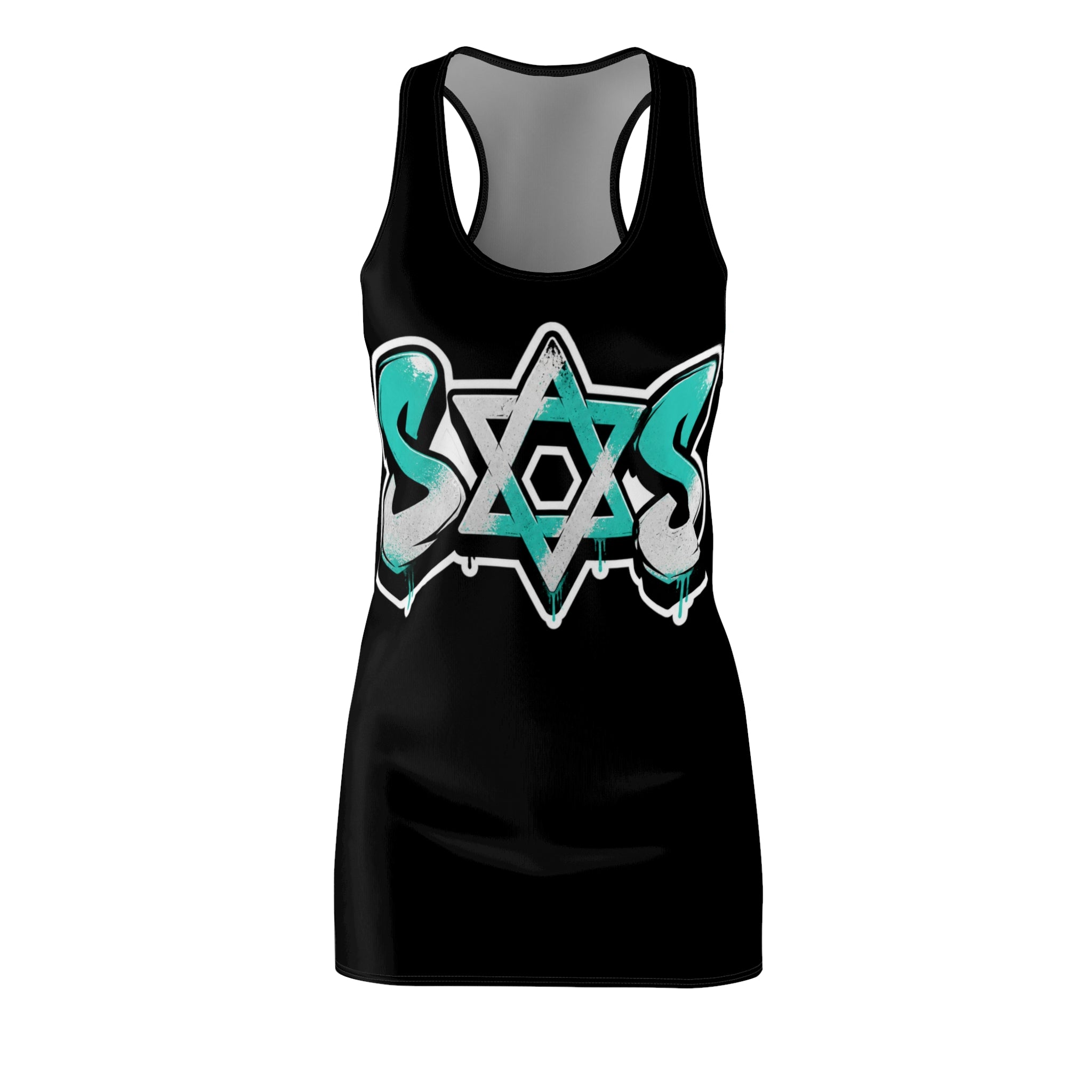 Teal white dress SOS