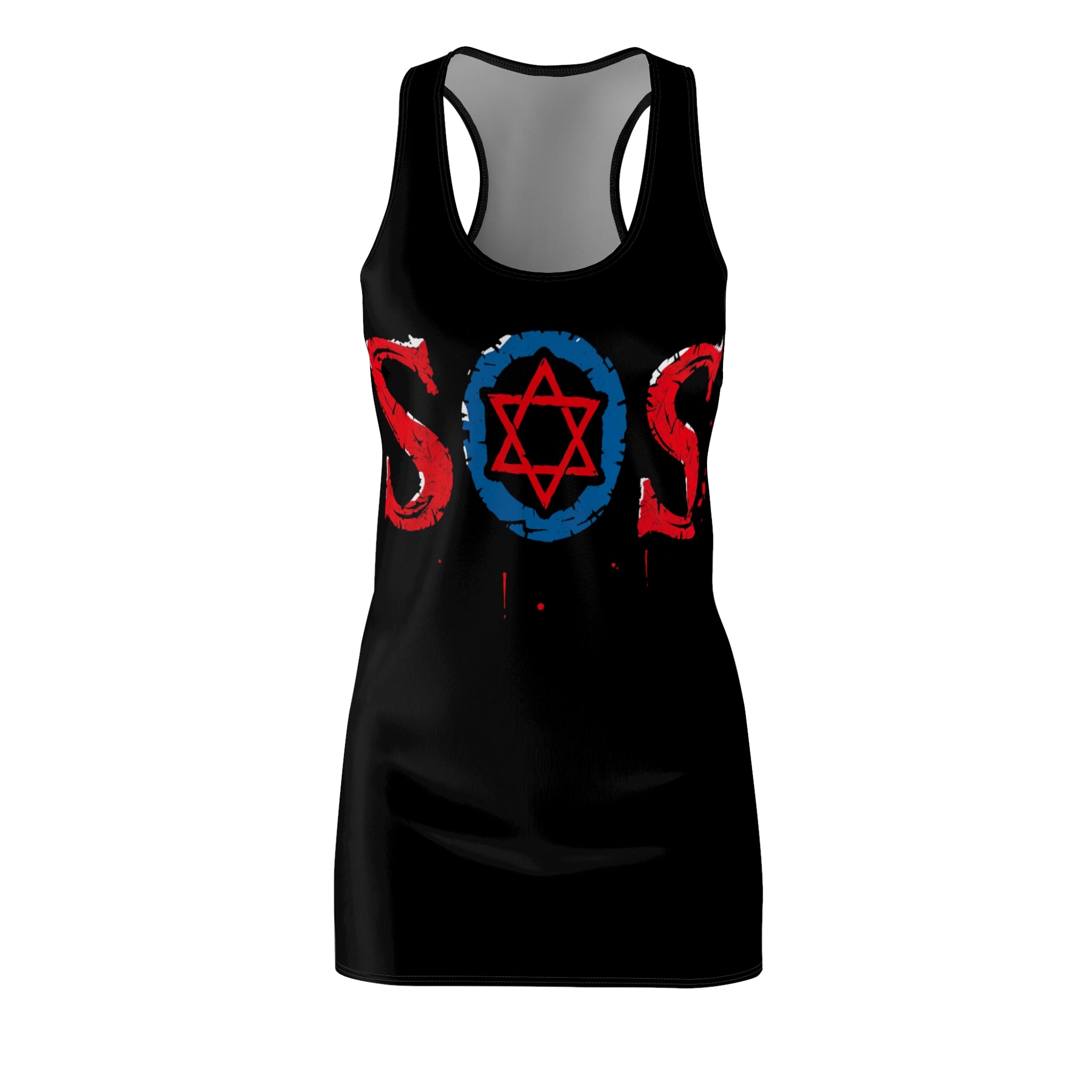 red blue  dress SOS