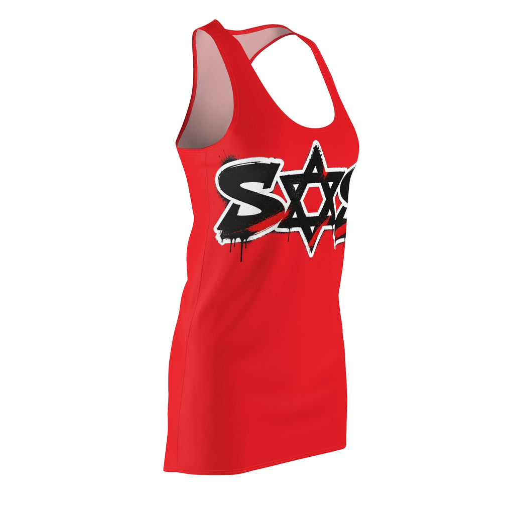 Copy of Racerback Dress - Purple Graffiti Star of David Streetwear