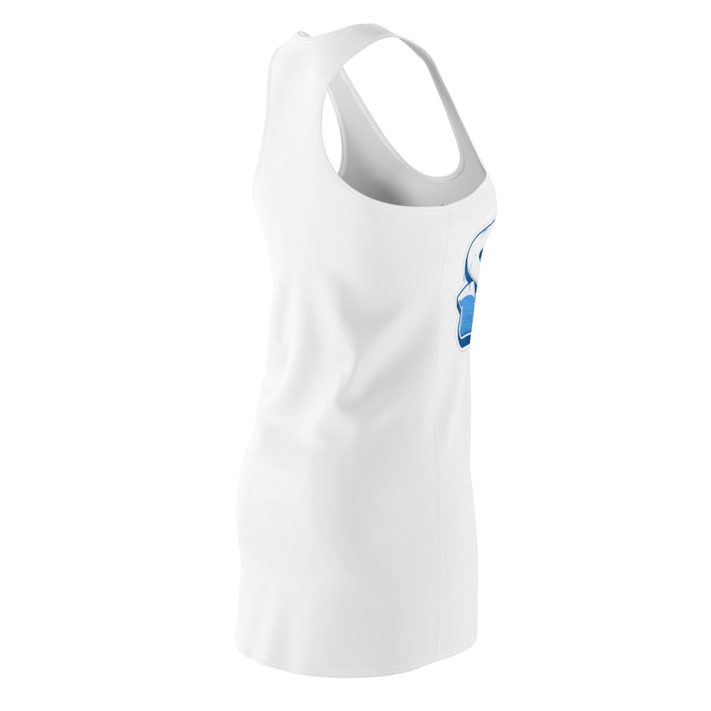 (White)Light blue white dress SOS