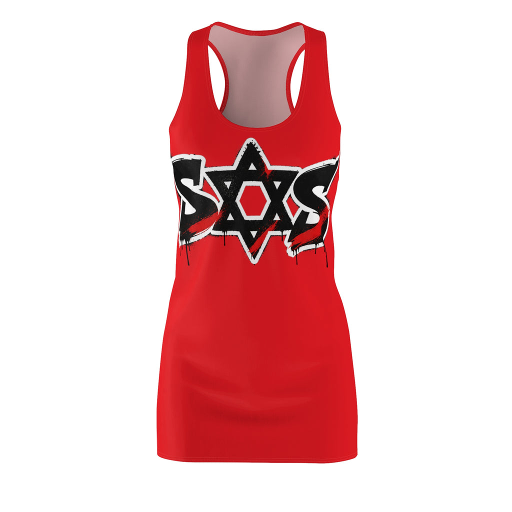 Copy of Racerback Dress - Purple Graffiti Star of David Streetwear