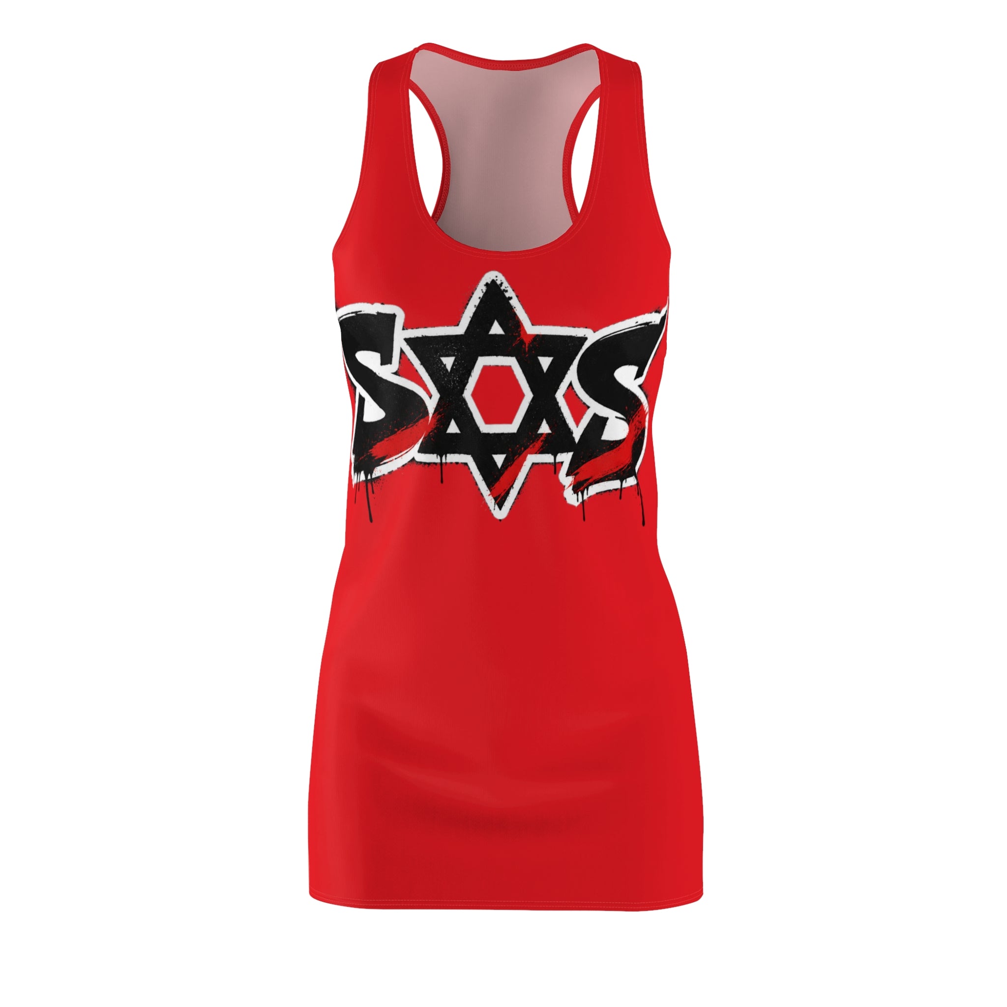 Copy of Racerback Dress - Purple Graffiti Star of David Streetwear