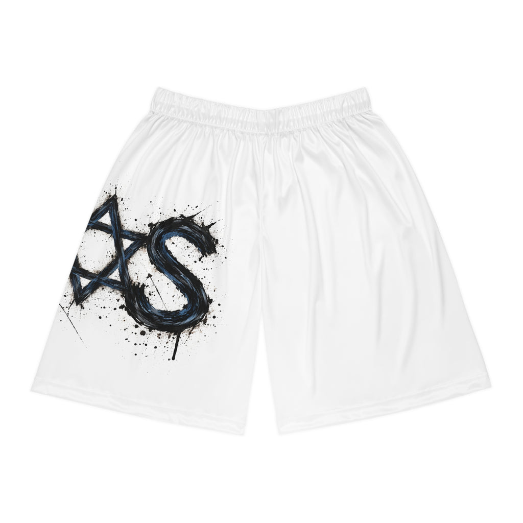 Graffiti Basketball Shorts – 'BASK' Urban Streetwear Athletic Shorts