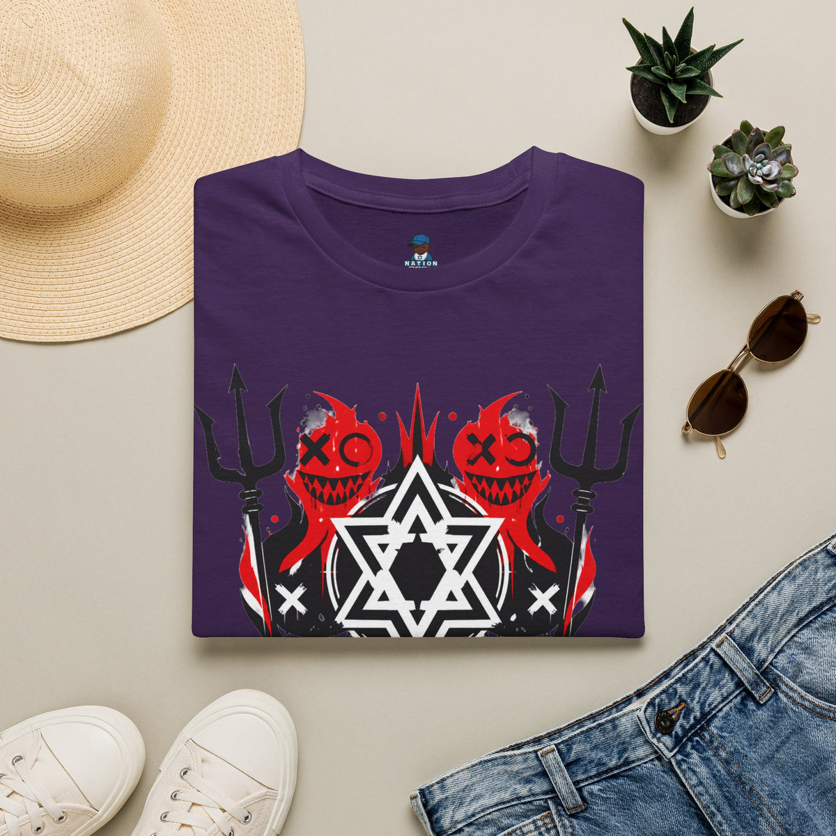 WEAR YOUR IDENTITY red black faces