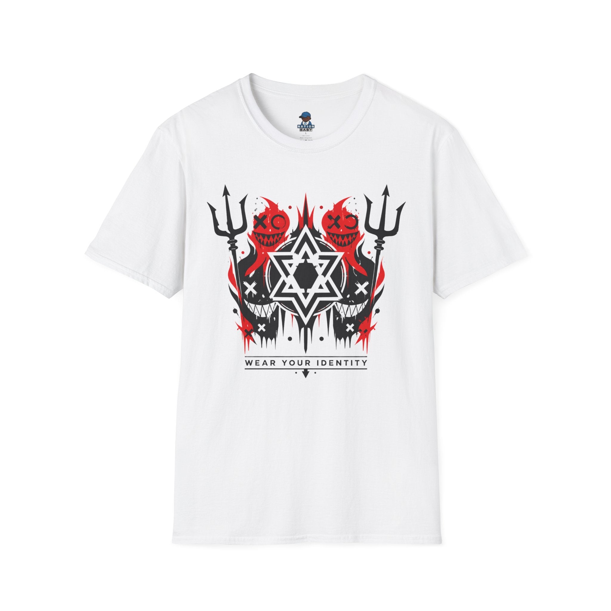 WEAR YOUR IDENTITY red black faces