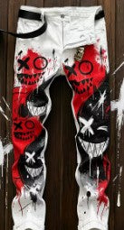 WEAR YOUR IDENTITY red black faces pants
