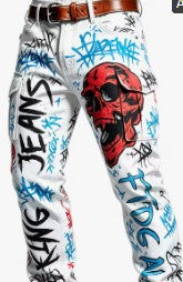 WEAR YOUR IDENTITY red skull pants